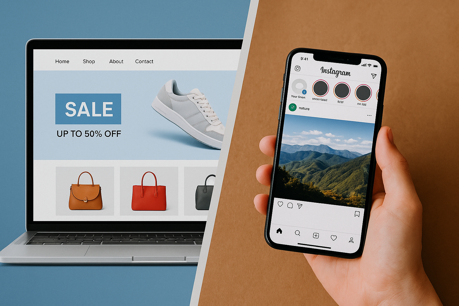 ساخت سایت فروشگاهی یا فروش در اینستاگرام | کدام یک انتخاب بهتری است؟